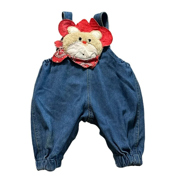 Vintage Cowboy Kid 0-6 months denim overalls - Picture 1 of 4
